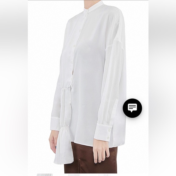 Tibi PATCHWORK SILK SHIRRED PANEL TUNIC - Picture 3 of 6